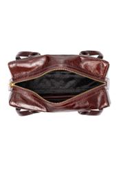 Leather burgundy women's shoulder bag TORES-1392-4E(Z26) - product view from above, on a white background.
