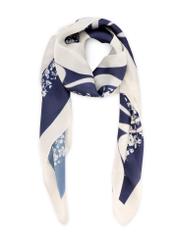 Dark blue floral women's scarf SZADT-0191-7P(W26), front product view on white background.