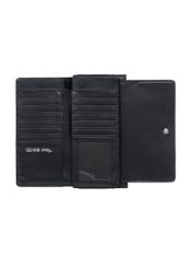 Large black women's wallet with logo POREC-0343A-99(Z25), product view inside on white background.