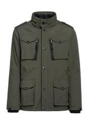 Men's olive transitional jacket KURMT-0392-57(Z25) - front product view on white background.