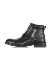 Black leather men's boots BUTYM-0404B-99(Z24)