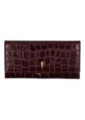 Women's burgundy leather wallet PORES-0889B-4D(Z26), front view on a white background.