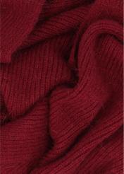 Burgundy women's scarf with viscose SZADT-0222-4D(Z26), close-up of the product material on a white background.