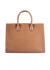 Women's leather handbag in camel color TORES-1206-1D(W26), product view from the back on a white background.