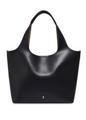 Black women's shopper bag TOREC-1259-99(Z26), product view from the front on a white background.