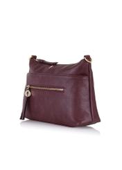 Maroon women's three-compartment handbag TOREC-0838-49(Z23)-02