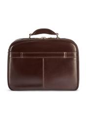 Brown leather men's laptop bag TORMS-0482-89(Z25), product view from the back on a white background.