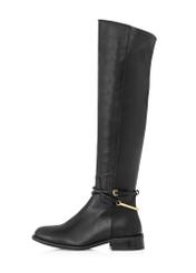 Black leather women's boots BUTYD-1136-99(Z24)