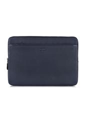 Men's navy blue leather briefcase TORMS-0286A-69(W24)-01