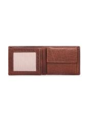 Men's leather wallet in cognac color PORMS-0693-1H(W26), product view inside on white background.
