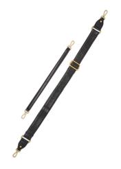 Black leather semi-circular women's handbag TORES-1336-9I(Z26), view of the product strap on a white background.