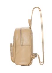 Beige women's backpack TOREC-1263-1B(Z26). Side view on a white background.