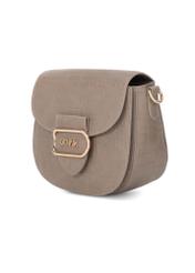 Beige women's croco messenger bag TOREC-0880-1D(W26), diagonal product view on a white background.