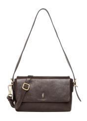 Brown leather women's handbag TORES-1377-1H(Z26), front product view on white background.