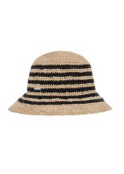 Women's straw hat with black stripes KAPDT-0036-23(W24)-01