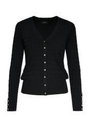 Black women's cardigan with buttons KARDT-0044-99(Z24)-01