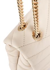 Cream-colored leather women's handbag TORES-1285-0B(W26)