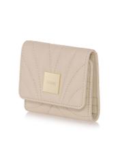 Cream leather card case PORES-0840-12(W23)-03