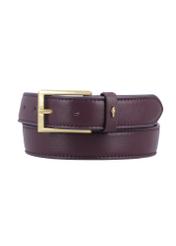 Burgundy women's leather belt PASDS-0346-4D(Z26), front product view on white background.