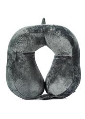 Gray travel pillow AW-014-0001-91(W25), product view from the front on white background.