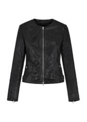 Women's black leather jacket KURDS-0478-1348(W24)-04