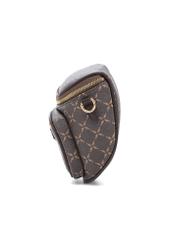 Brown waist bag with monogram TOREC-1077-89(Z25), side view of the product on a white background.