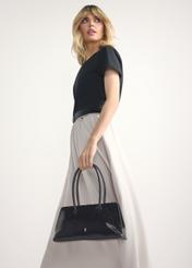 Dark navy blue small leather women's handbag TORES-1293-7EW26)