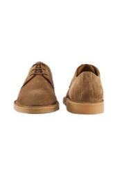 Men's suede shoes in cool beige color BUTYM-0539-1K(W26), front and back view of the product on a white background.