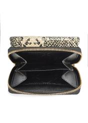Small leather animal print wallet PORES-0949-81(W25) - top view of the open product on a white background.