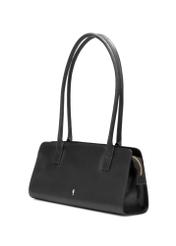 Black leather oblong women's handbag TORES-1259-99(W26), diagonal product view on a white background.