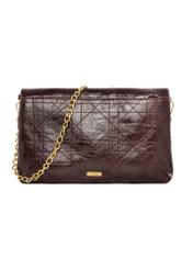 Burgundy women's handbag with chain TOREC-1335-4D(Z26) - front product view, on white background.
