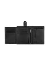 Men's black leather wallet with monogram PORMS-0600-98(Z23)-05