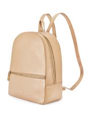 Beige leather women's backpack TORES-0898D-81(Z25), diagonal product view on white background.