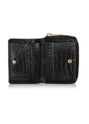 Women's black leather wallet croco PORES-0904A-97(W24)-06