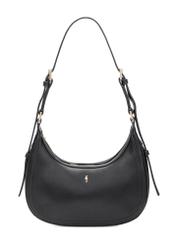 Black small hobo bag TOREC-1136-99(W26), front product view on white background.