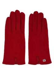 Dark red women's wool gloves REKDT-0027A-4C(Z26), front product view on white background.