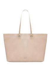 Beige pebbled shopper bag TOREC-1252-1B(Z26), front product view on a light background.