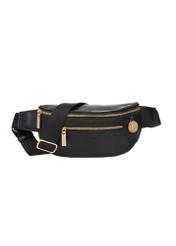 Black women's waist bag TOREC-1338-99(Z26) - front product view, on a white background.