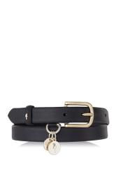 Women's black leather belt PASDS-0282A-99(Z23)-01