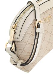 Beige semicircular messenger bag with monogram TOREC-1025-81(W25)-06