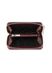 Burgundy leather women's wallet PORES-0976-49(Z25), product view from above on a white background.