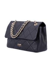 Elegant black women's shoulder bag TORES-1399-9P(Z26), diagonal product view on a white background.
