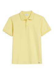 Men's yellow polo shirt POLMT-0089-2B(W26), front product view on white background.