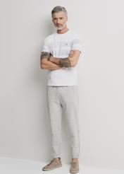 White T-shirt with patch for men TSHMT-0099-11(W24)-02