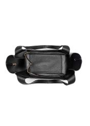 Black classic women's shopper bag TOREC-1060-99(Z25), view of the inside of the product on a white background.