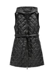 Black women's quilted vest KAMDT-0041-99(Z26), front product view on white background.