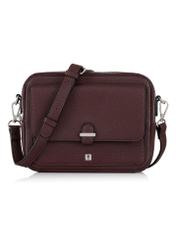 Burgundy two-compartment shoulder bag TOREC-0405-4D(Z26), front product view on white background.