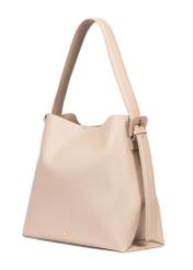 Beige women's shopper handbag TOREC-0903-1B(W26), diagonal product view on a white background.