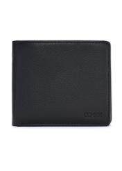 Men's leather black wallet PORMS-0629A-9I(W26), front product view on white background.