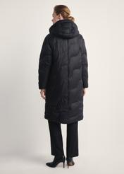 Women's black winter jacket KURDT-0604-99(Z25) - back view of the product on a model against a white background. Full body visible.